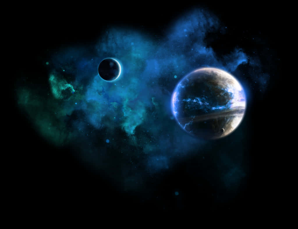 Celestial_ Bodies_in_ Nebula PNG image