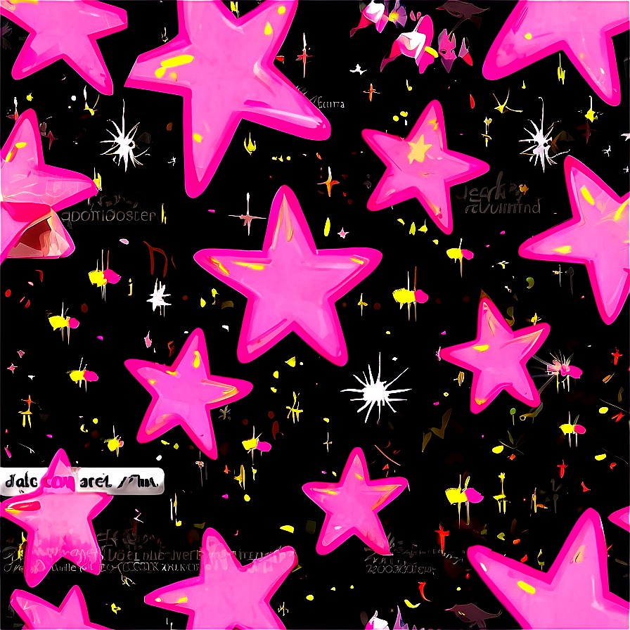 Celestial Pink Stars Png 06122024 PNG image