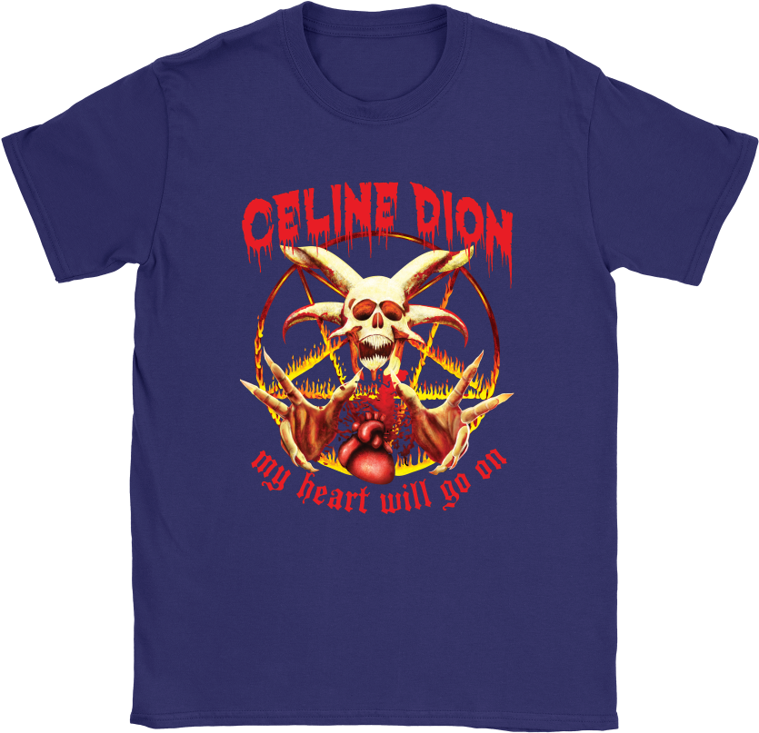 Celine Dion Heart Will Go On Skull Shirt PNG image