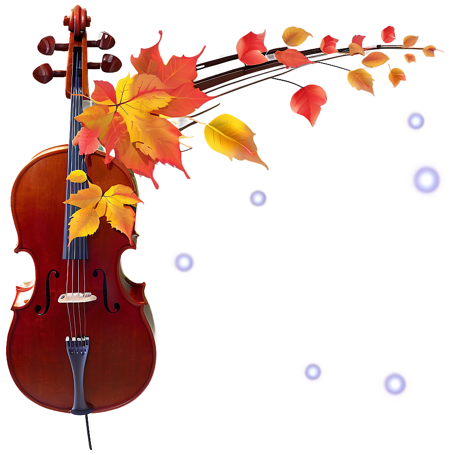Cello And Autumn Leaves Png 05242024 PNG image