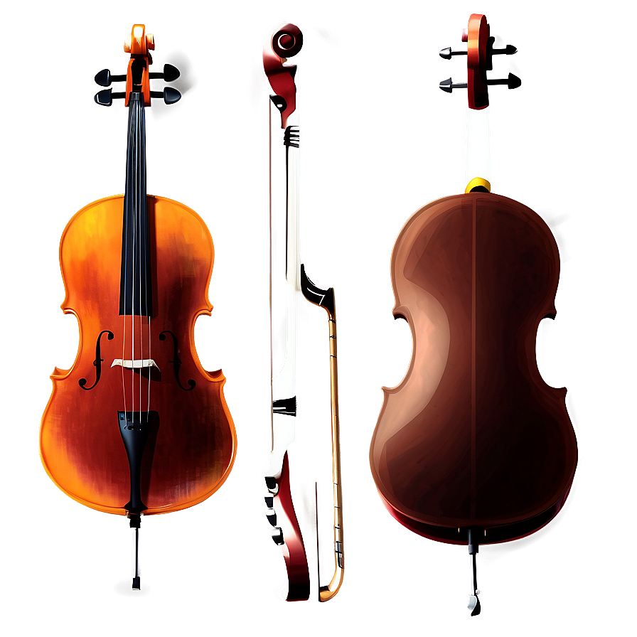 Cello And Bow Silhouette Png 05242024 PNG image