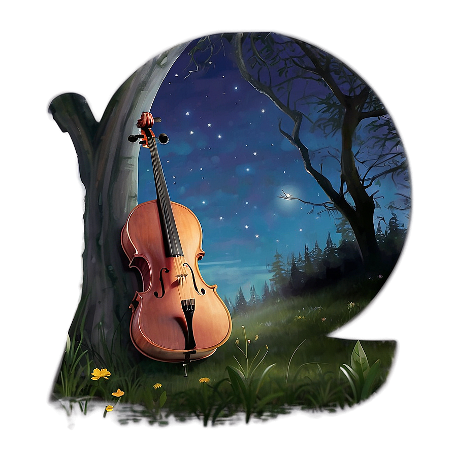 Cello In The Moonlight Png 05242024 PNG image