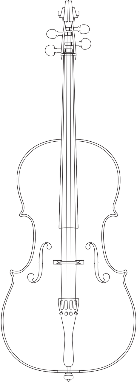 Cello_ Outline_ Vector_ Art PNG image