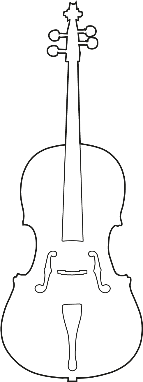 Cello Outline Vector PNG image