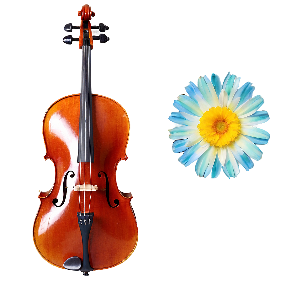 Cello With A Floral Wreath Png 52 PNG image