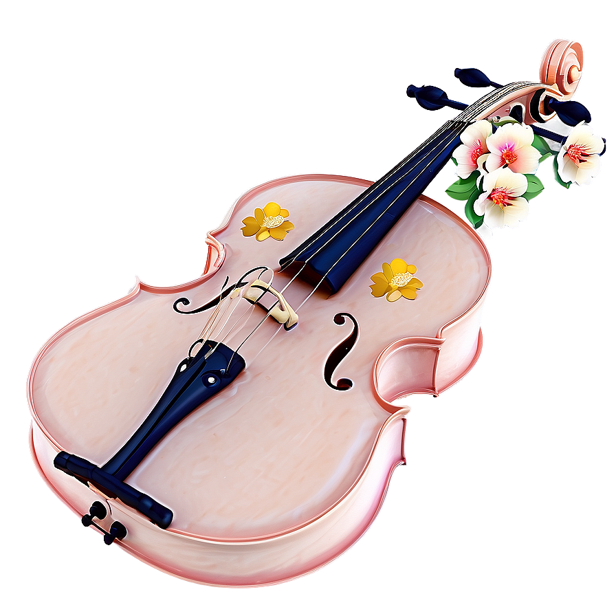 Cello With A Floral Wreath Png Yaa89 PNG image
