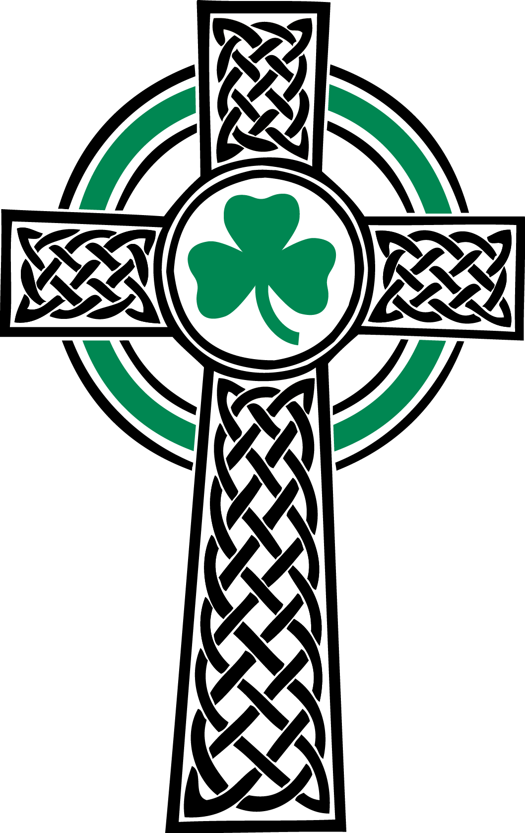 Celtic Cross Shamrock Design.png PNG image