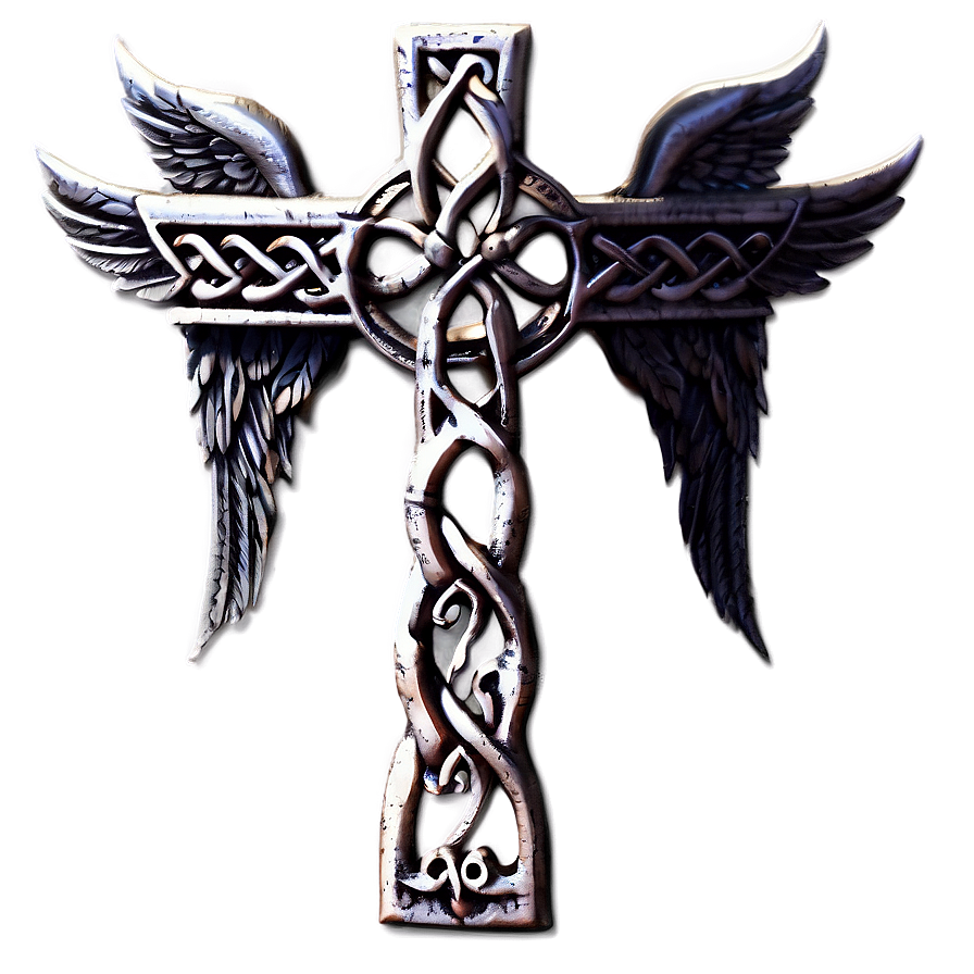 Celtic Cross With Angel Wings Png 86 PNG image