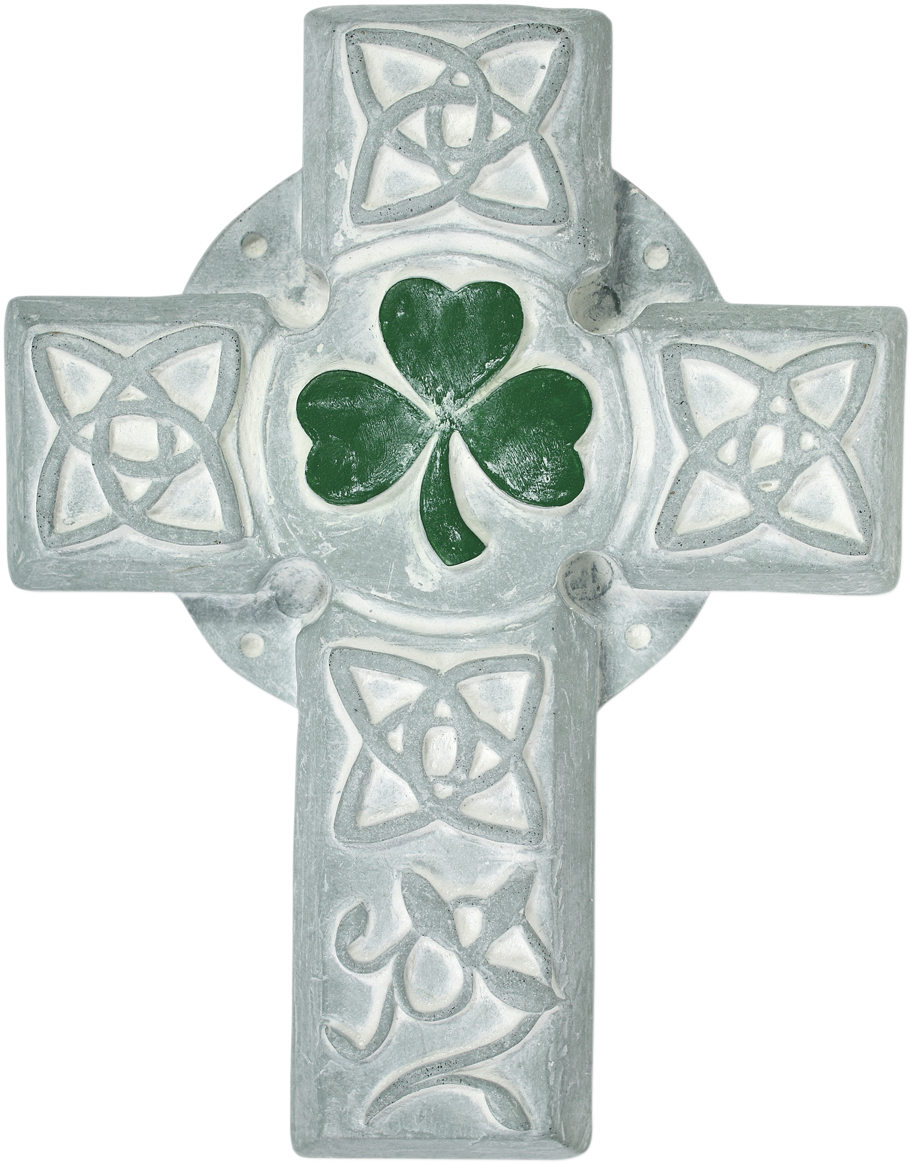 Celtic Crosswith Clover Carvings PNG image