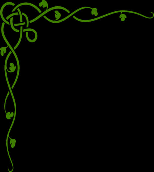 Celtic Inspired Green Vine Design PNG image