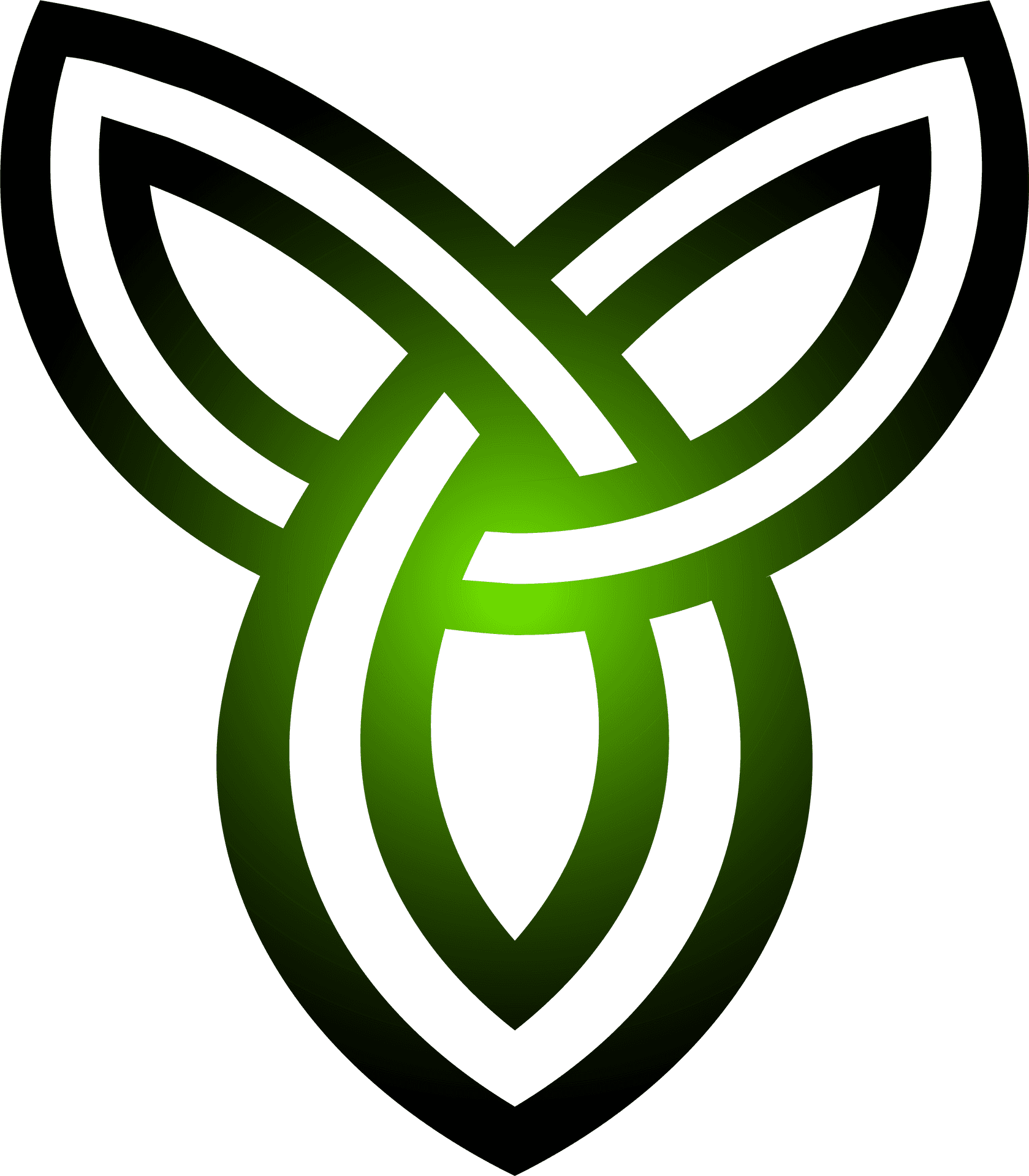 Celtic Knot Symbol Green Gradient PNG image