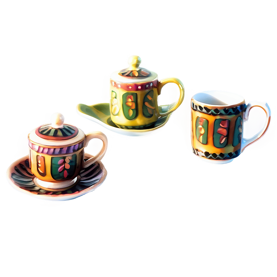 Ceramic Tea Cup Set Png Ouj74 PNG image