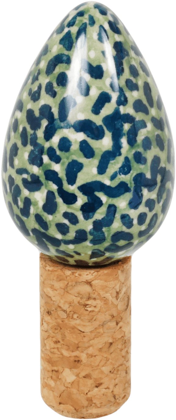 Ceramic Teardrop Cork Stopper PNG image