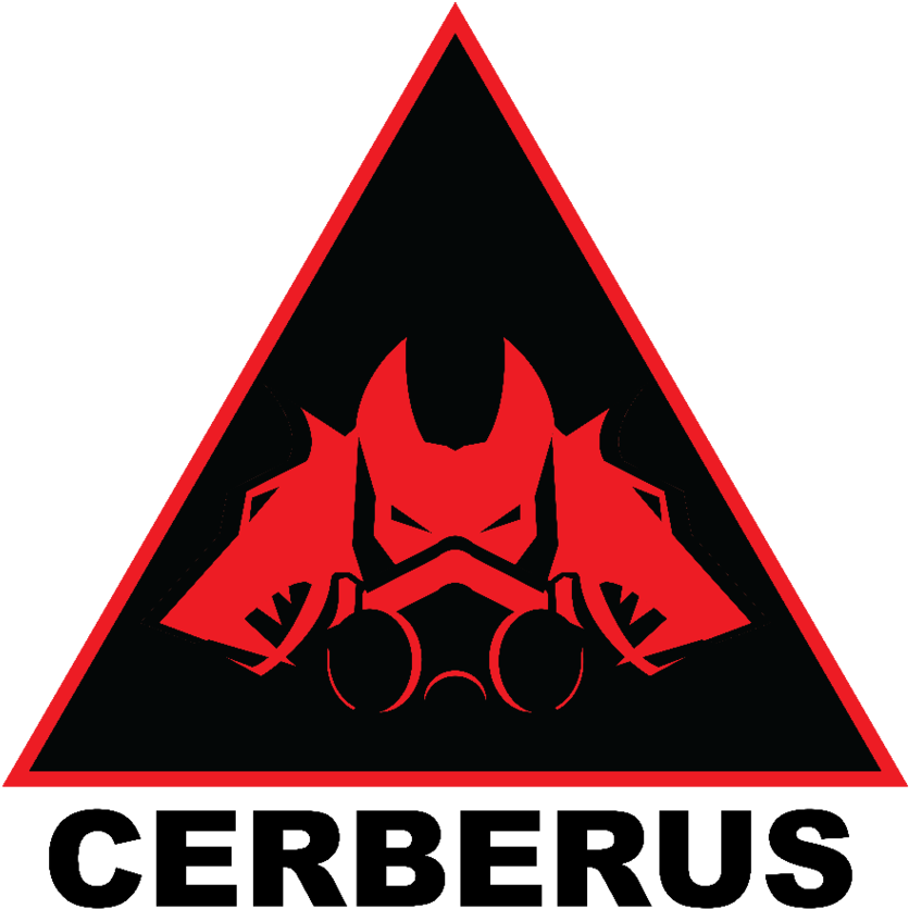 Cerberus Logo Redand Black PNG image