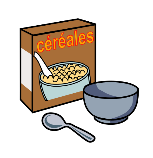 Cereal Box Bowl Spoon Clipart PNG image