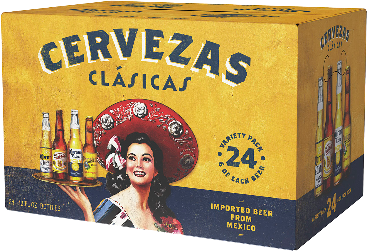 Cervezas Clasicas Variety Pack Box PNG image