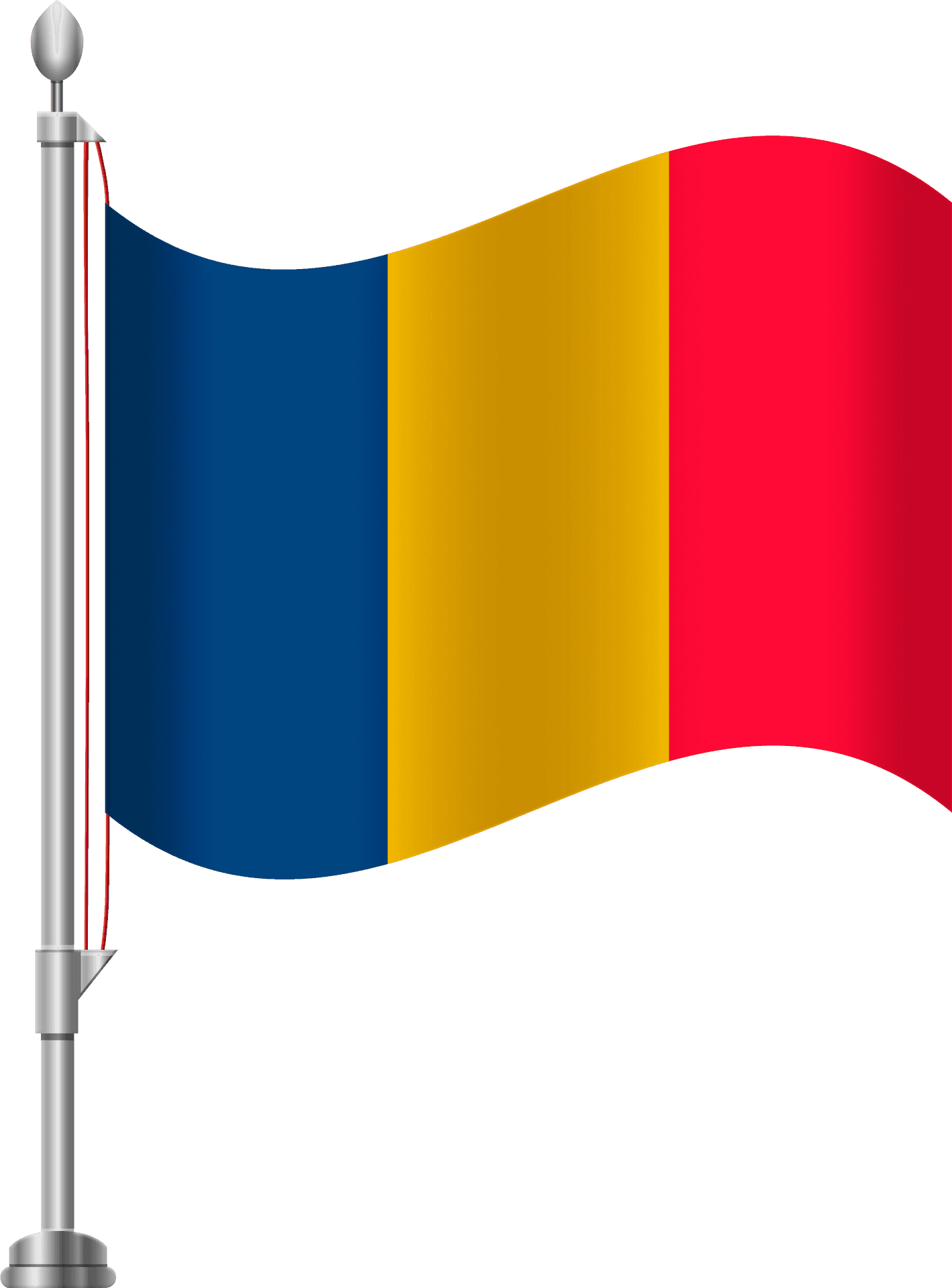 Chad National Flagon Pole PNG image