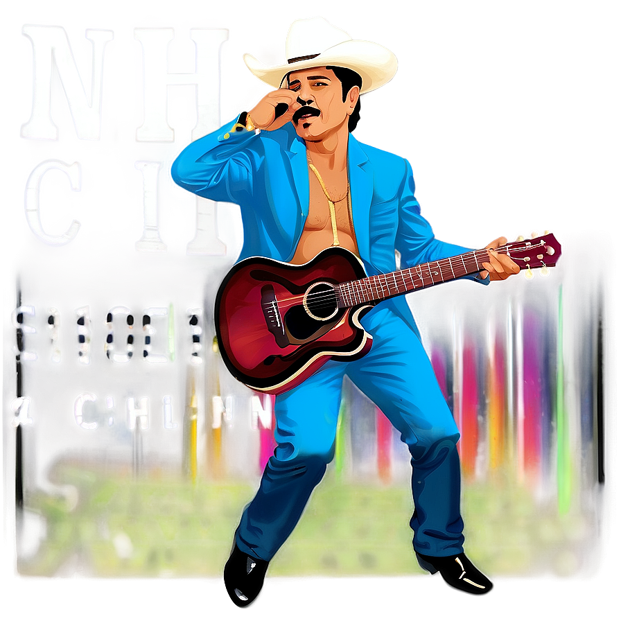 Chalino Sanchez Colorful Illustration Png 06212024 PNG image