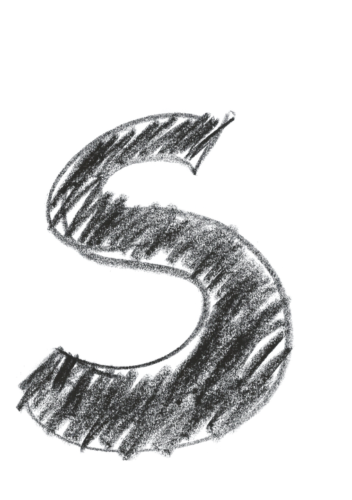 Chalk Drawn Letter S PNG image