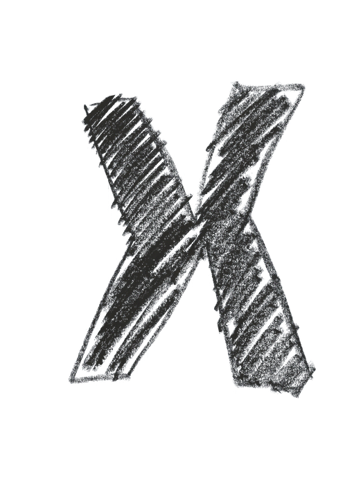 Chalk Drawn Letter X PNG image