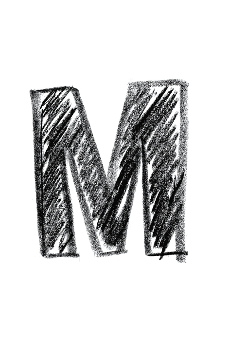 Chalkboard Style Letter M PNG image