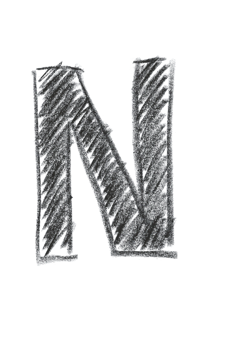 Chalkboard Style Letter N PNG image