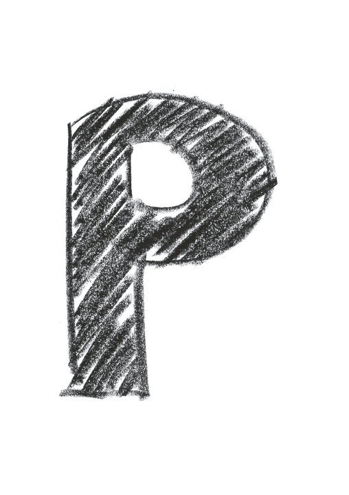 Chalkboard Style Letter P PNG image