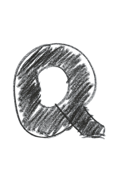 Chalkboard Style Letter Q PNG image