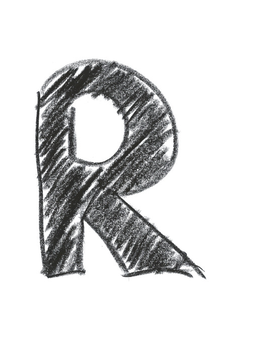 Chalkboard Style Letter R PNG image