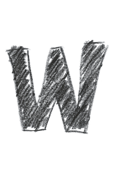 Chalkboard Style Letter W PNG image