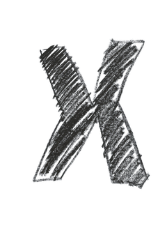 Chalkboard Style Letter X PNG image