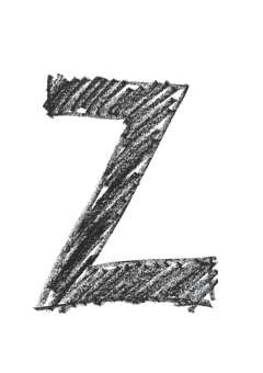 Chalkboard Texture Letter Z PNG image