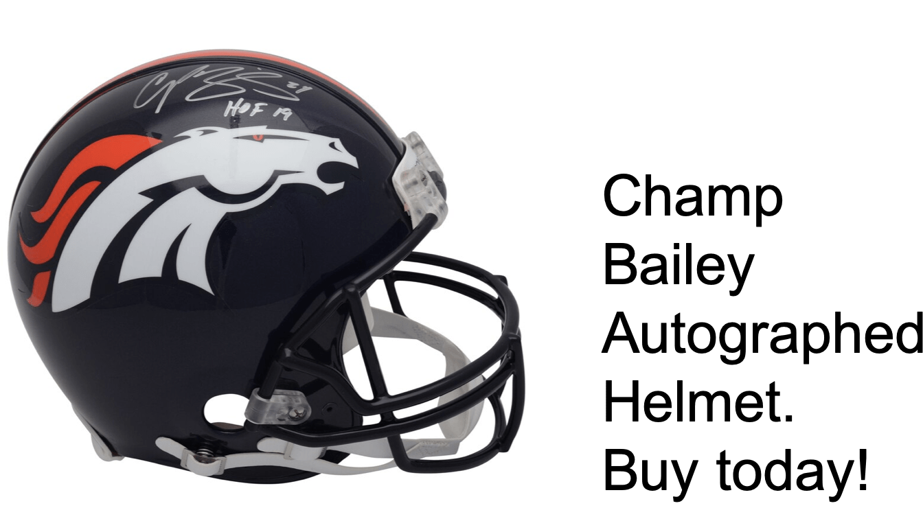 Champ Bailey Signed Denver Broncos Helmet PNG image