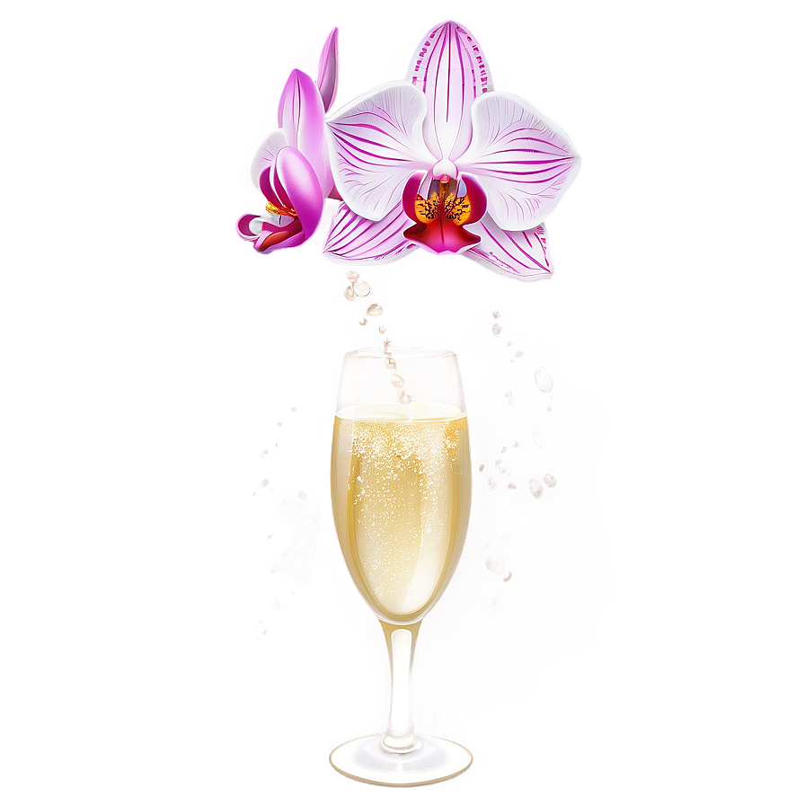 Champagne And Orchids Png 05232024 PNG image