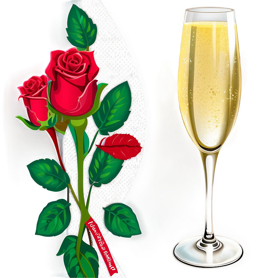 Champagne And Roses Png 05232024 PNG image