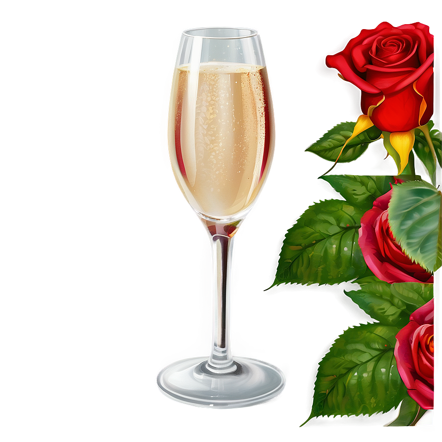 Champagne And Roses Png Fny PNG image