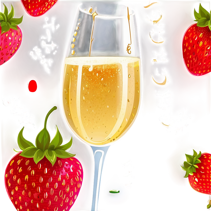 Champagne And Strawberries Png 2 PNG image