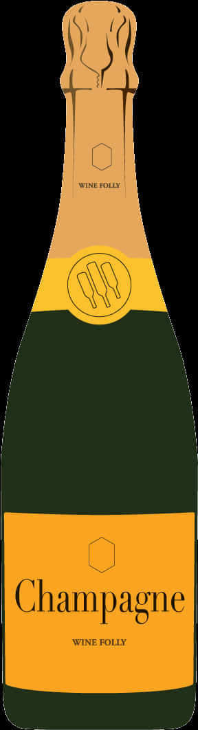 Champagne Bottle Illustration PNG image