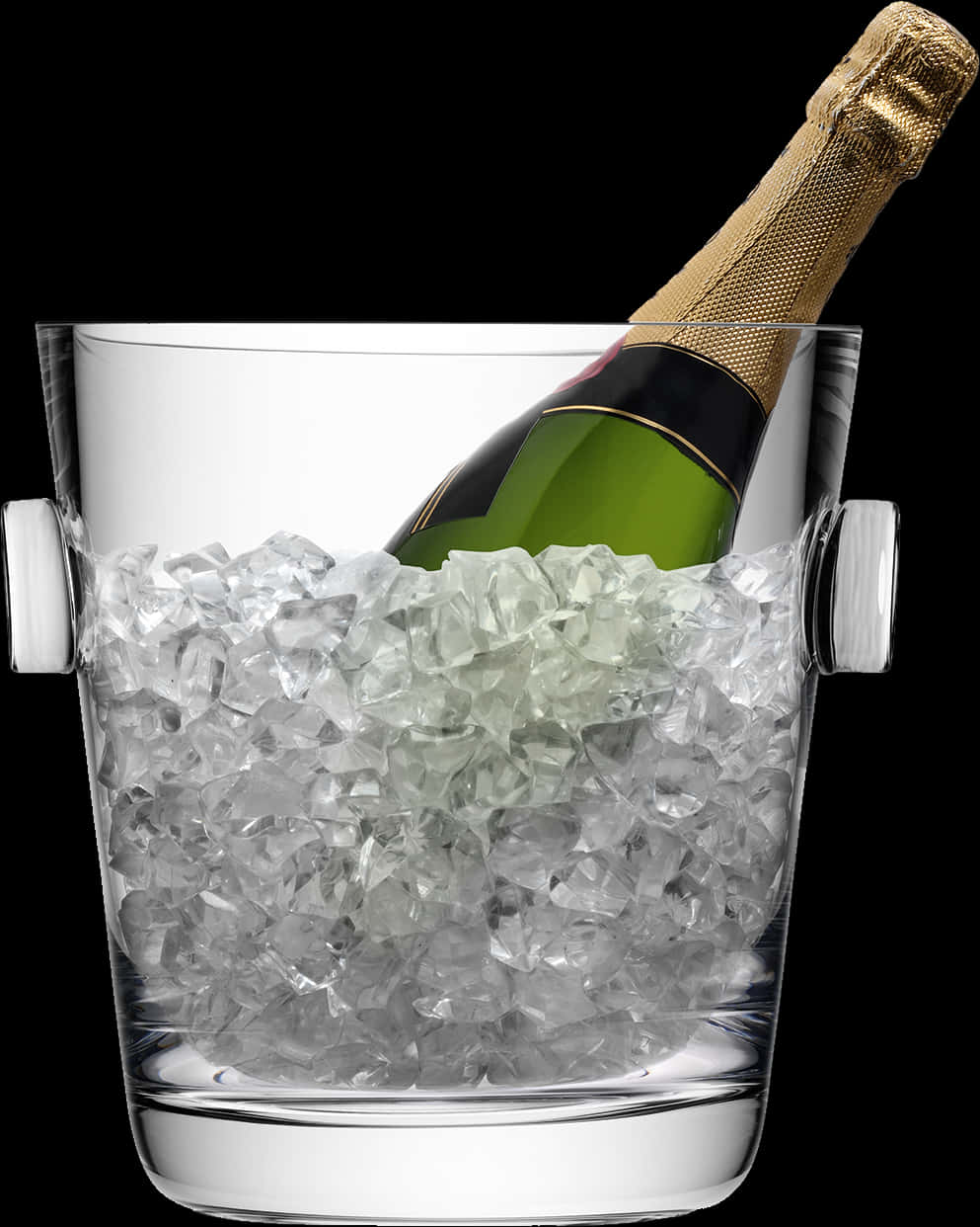 Champagne Bottlein Ice Bucket PNG image