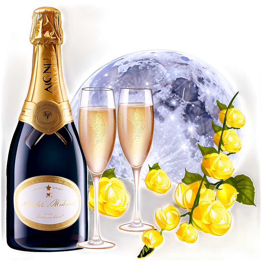 Champagne In Moonlight Png Dsw46 PNG image