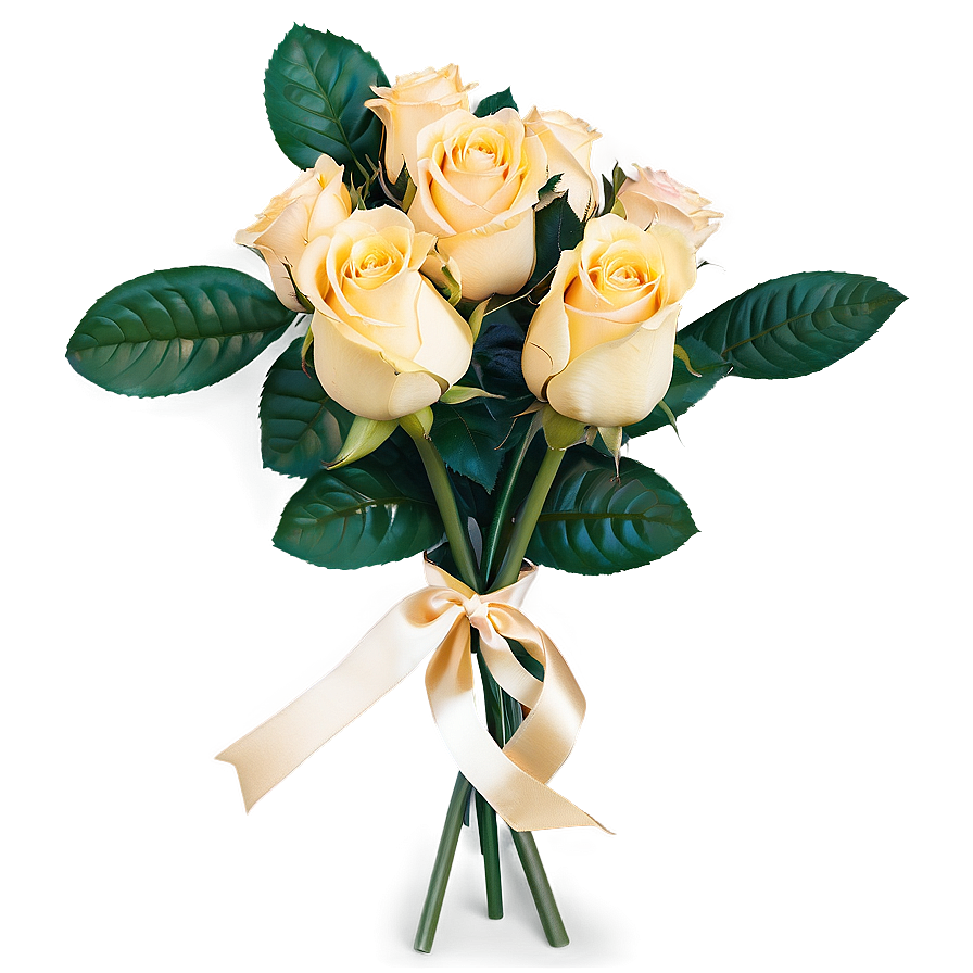 Champagne Roses Bouquet Png 06212024 PNG image