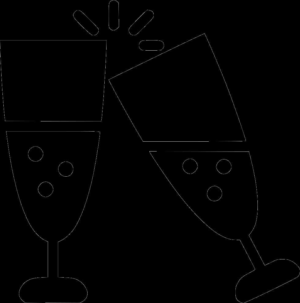 Champagne_ Toast_ Celebration_ Outline PNG image