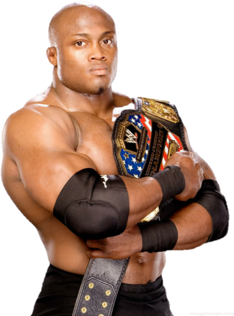 Champion Wrestler Holding Belt PNG image