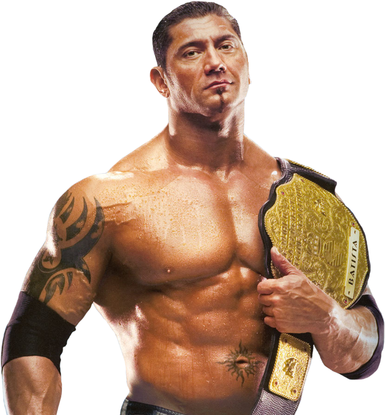 Champion Wrestlerwith Title Belt PNG image