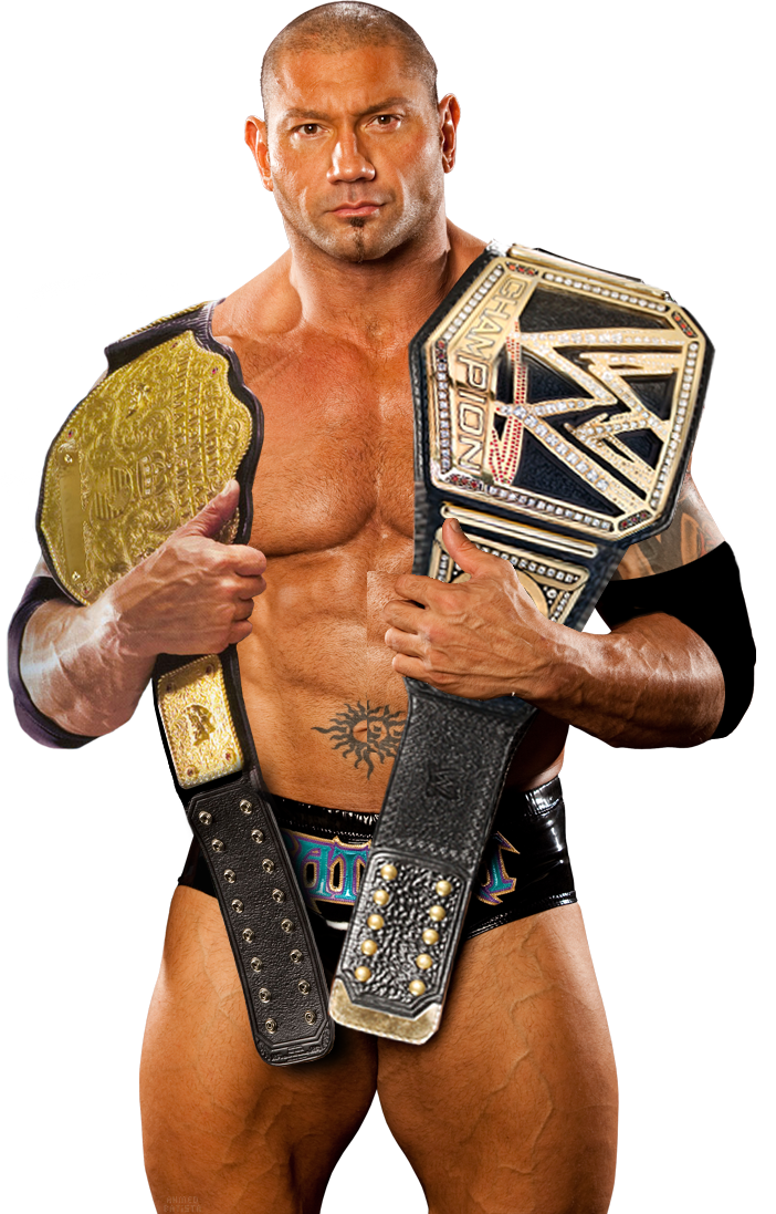 Champion Wrestlerwith Titles PNG image