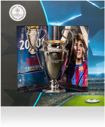 Champions League Trophyand Commemorative Booklet PNG image