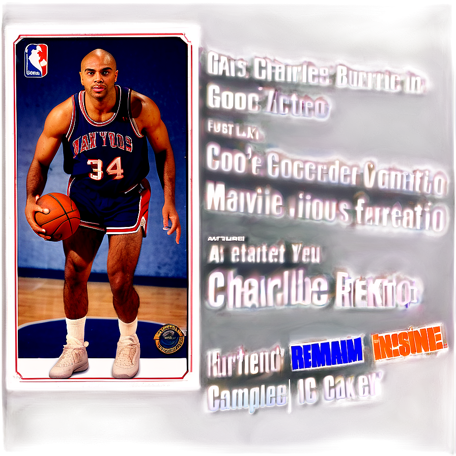 Charles Barkley Retro Card Design Png 06252024 PNG image