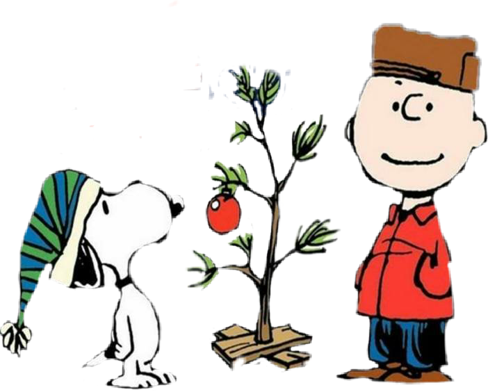 Charlieand Snoopy Admiring Tree PNG image