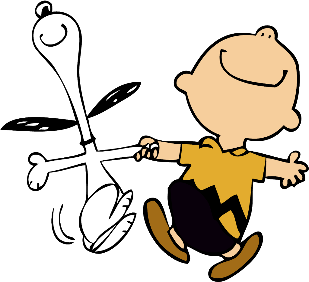 Charlieand Snoopy Dancing PNG image