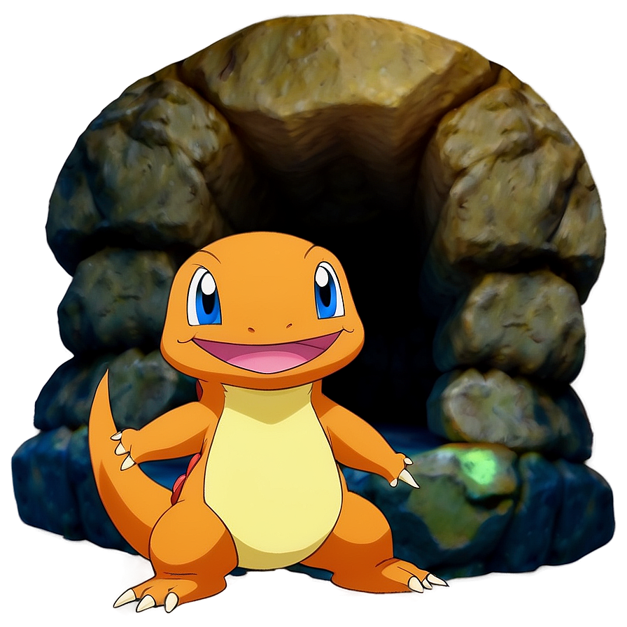 Charmander In A Mystical Cave Png Hdy65 PNG image